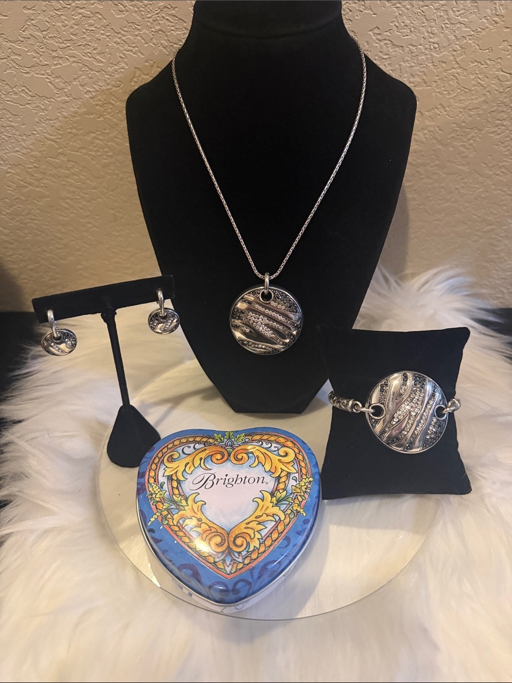 Brighton Silver-Tone Swirl Pendant Necklace, Bracelet & Earring Set